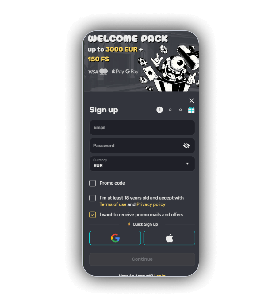 InkyBet registration